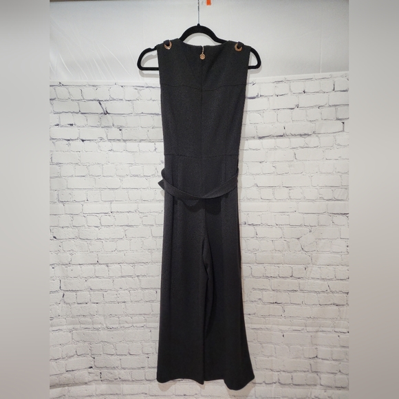 Tommy Hilfiger Women's sleeveless Tie Waist, Solid slim jumpsuit, Black, Size 8 - Picture 3 of 9